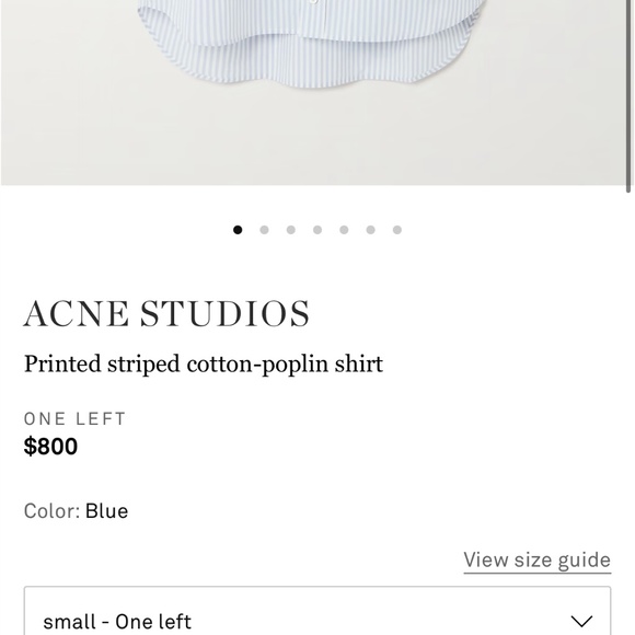 ACNE STUDIOS Printed striped cotton-poplin shirt size 38 / US 2-4 - Picture 7 of 7